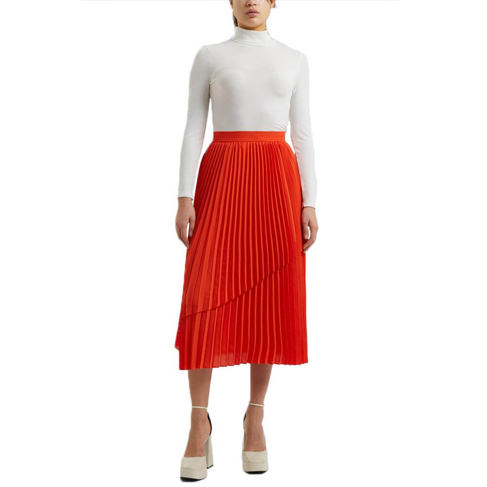 French connection red leather skirt clearance